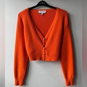 Derek Lam 10 Crosby Orange Pointelle Knit Cropped Sweater - Size S